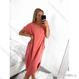 Women's Long Chiffon Short Sleeve Dress (S/M ONE SIZE) ITALIAN FASHION IMWGS231048