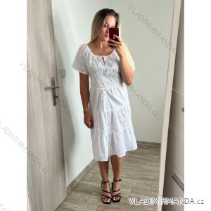 Women's Summer Cotton Short Sleeve Dress (S/M ONE SIZE) ITALIAN FASHION IM722253