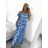 Women's long summer carmen dress SANTORINI (S/M ONE SIZE) ITALIAN FASHION IMPBB2323598/DUR