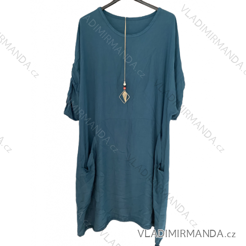 Women's Short Sleeve Oversized Dress (S/M ONE SIZE) ITALIAN FASHION IMWY23061