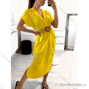 Women's Summer Boho Long Short Sleeve Dress (S/M ONE SIZE) ITALIAN FASHION IMPLI223787