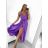 Long summer satin dress with straps women with belt (UNI S / M) ITALIAN FASHION IMM22INFINITE