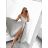 Long summer satin dress with straps women with belt (UNI S / M) ITALIAN FASHION IMM22INFINITE