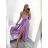 Long summer satin dress with straps women with belt (UNI S / M) ITALIAN FASHION IMM22INFINITE