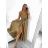 Long summer satin dress with straps women with belt (UNI S / M) ITALIAN FASHION IMM22INFINITE