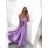 Long summer satin dress with straps women with belt (UNI S / M) ITALIAN FASHION IMM22INFINITE