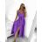 Long summer satin dress with straps women with belt (UNI S / M) ITALIAN FASHION IMM22INFINITE