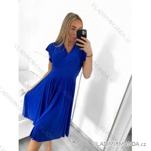 Šaty elegantní krátký rukáv dámské (S/M ONE SIZE) ITALSKá MóDA IM923010