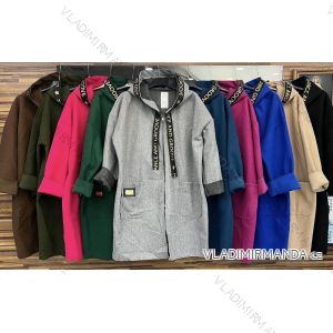 Women's Hooded Long Sleeve Fleece Coat (S/M ONE SIZE) ITALIAN FASHION IMWD232748