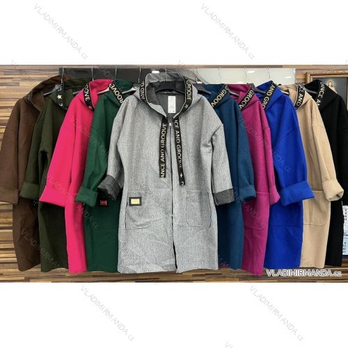 Women's Hooded Long Sleeve Fleece Coat (S/M ONE SIZE) ITALIAN FASHION IMWD232748