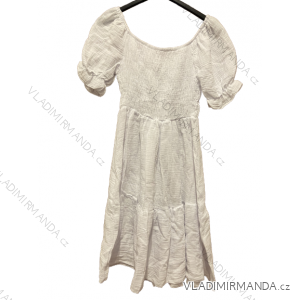 Women's Long Chiffon Short Sleeve Dress (S/M ONE SIZE) ITALIAN FASHION IMWGM23456