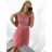 Women's elegant evening dress with straps (S/M ONE SIZE) ITALIAN FASHION IMPSH23C612/DU pink S/M