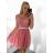 Women's elegant evening dress with straps (S/M ONE SIZE) ITALIAN FASHION IMPSH23C612/DU pink S/M