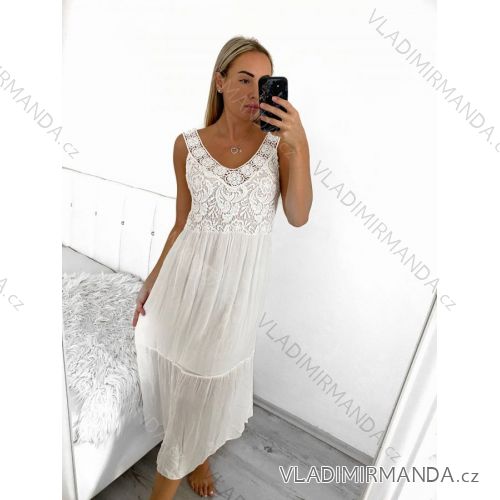 Šaty letní boho krajkové na ramínka dámské (S/M ONE SIZE) ITALSKÁ MÓDA IMPSH2390751