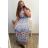 Women's Long Short Sleeve Dress (S / M ONE SIZE) FRENCH FASHION FMB21008 Light blue XL/2XL