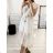 Women's Summer Boho Long Short Sleeve Dress (S/M ONE SIZE) ITALIAN FASHION IMPLI223787 S/M white