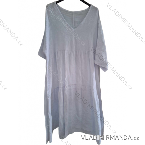 Summer shirt dress 3/4 long sleeve women (uni xl / 2xl) ITALIAN FASHION IM821016 XL/2XL white