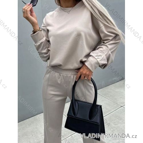 Souprava kalhoty dlouhé a mikina dlouhý rukáv dámská (S/M ONE SIZE) ITALSKÁ MÓDA IMWE232807