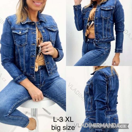 Denim jacket women's plus size (L-3XL) JEANS JAW232908