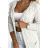 491-1 Cardigan - cape with a hood and pockets - beige braid