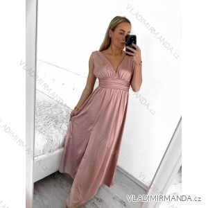 Šaty společenské dlouhé bez rukávu dámské (S/M/L ONE SIZE) ITALSKÁ MÓDA IMS235192