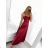 Women's ROSE (S/M ONE SIZE) long elegant strapless party dress ITALIAN FASHION IM323013/DU red S/M