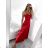 Women's ROSE (S/M ONE SIZE) long elegant strapless party dress ITALIAN FASHION IM323013/DU red S/M