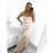 Women's ROSE (S/M ONE SIZE) long elegant strapless party dress ITALIAN FASHION IM323013/DU red S/M