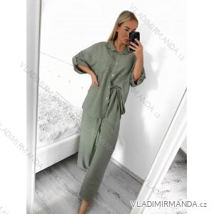 Souprava kalhoty dlouhé a košile dlouhý rukáv dámská nadrozměr (L/XL/2XL ONE SIZE) POLSKÁ MÓDA IMWT23BELLA