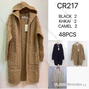 Women's Long Sleeve Knitted Hooded Cardigan (S/M ONE SIZE) ITALIAN FASHION IMWCA23CR217