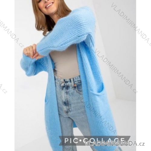 Cardigan pletený dlouhý rukáv dámský nadrozměr (XL/2XL ONE SIZE) ITALSKÁ MÓDA IMWCC233023