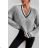 Women's Short Sleeve Turtleneck Knitted Sweater (S/M ONE SIZE) ITALIAN FASHION IMWE232769