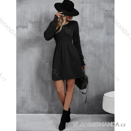 Women's Warm Long Sleeve Knitted Dress (S/M ONE SIZE) ITALIAN FASHION IMD221070