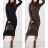 Women's Long Sleeve Turtleneck Knitted Long Dress (S/M ONE SIZE) ITALIAN FASHION IMWB23533