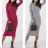 Women's Long Sleeve Turtleneck Knitted Long Dress (S/M ONE SIZE) ITALIAN FASHION IMWB23533