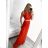 Women's Long Party Elegant Sleeveless Dress (S/M ONE SIZE) ITALIAN FASHION IMPSH223598/DU Red