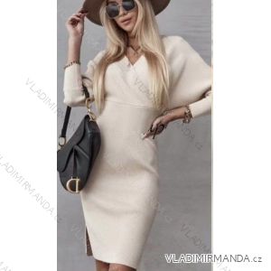 Šaty elegantní dlouhý rukáv dámské (S/M ONE SIZE) ITALSKÁ MÓDA IMWCC233576