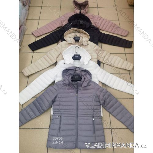 Bunda s kapucí dámská nadrozměr (2XL-6XL) ITALSKÁ MÓDA PMWBP2330905