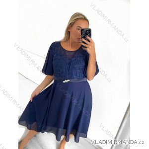 Šaty společenské krátký rukáv dámské nadrozměr (XL/2XL ONE SIZE) ITALSKÁ MÓDA IMM23M80775S