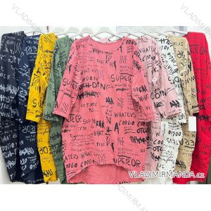 Šaty oversize dlouhý rukáv dámské nadrozměr (2XL/3XL/4XL ONE SIZE) ITALSKÁ MÓDA IM423456