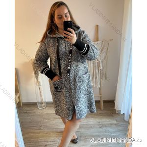 Kabát dlouhý rukáv dámský nadrozměr (2XL/3XL/4XL ONE SIZE) ITALSKÁ MODA  IM423BEATA