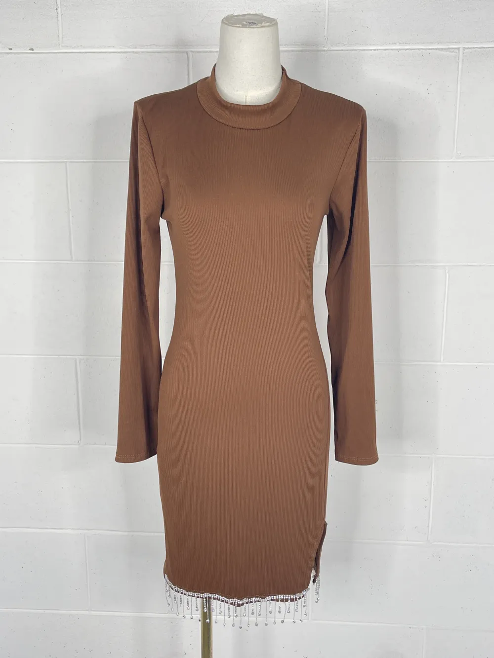 Women's Long Sleeve Knitted Dress (S/M ONE SIZE) ITALIAN FASHION IMPBB23C26223