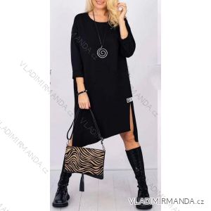 Šaty oversize dlouhý rukáv dámské nadrozměr (XL/2XL ONE SIZE) ITALSKÁ MÓDA IMD23604