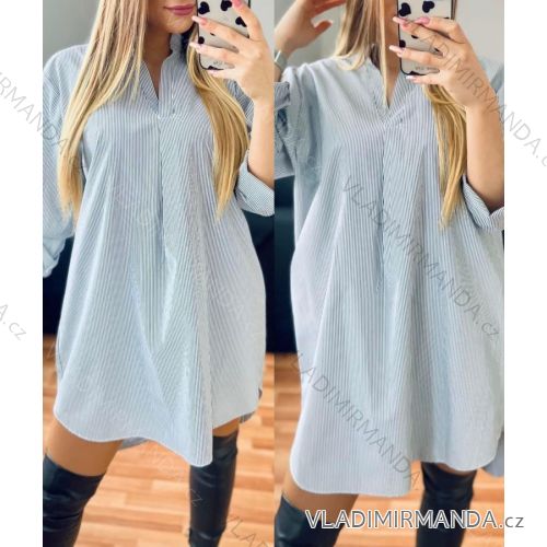 Šaty košilové oversize dlouhý rukáv dámské nadrozměr (M/L/XL/2XL ONE SIZE) ITALSKÁ MÓDA IMD23558