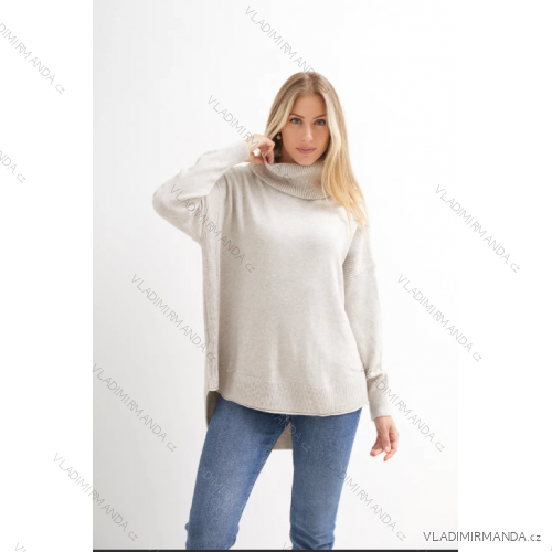 Women's Long Sleeve Knitted Turtleneck Sweater (S/M ONE SIZE) ITALIAN FASHION IMPLI239204