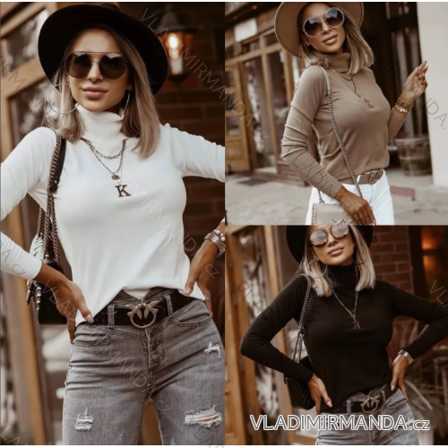 Women's Long Sleeve Knitted Turtleneck Sweater (S/M ONE SIZE) ITALIAN FASHION IMPLI23912