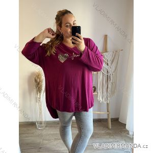 Tunika prodloužená dlouhý rukáv dámská nadrozměr (3XL/4XL ONE SIZE) ITALSKÁ MÓDA IMWQ233254