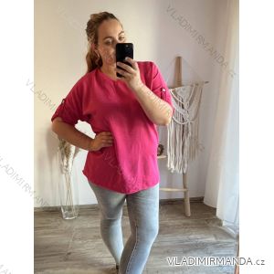 Tunika s přívěškem dlouhý rukáv dámská nadrozměr (3XL/4XL ONE SIZE) ITALSKÁ MÓDA IMWQ233255/DU