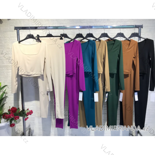 Women's Long Sleeve Leggings and Top Set (S/M ONE SIZE) ITALIAN FASHION IMPGM237086
