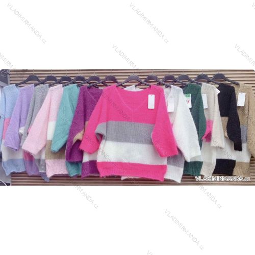 Sweater Knitted Slim Long Sleeve Women's Stripe (S/M ONE SIZE) ITALIAN FASHION IMWAE23036